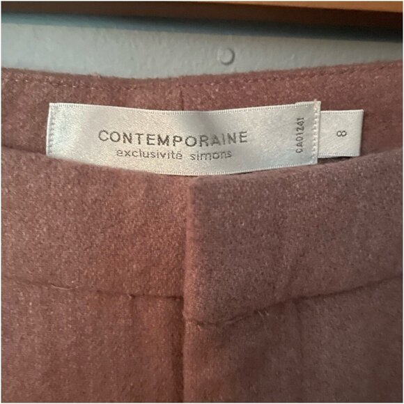 Women’s Blush Pink Contemporaine Wool Blend Pants – Slim Fit Trousers - Picture 3 of 5